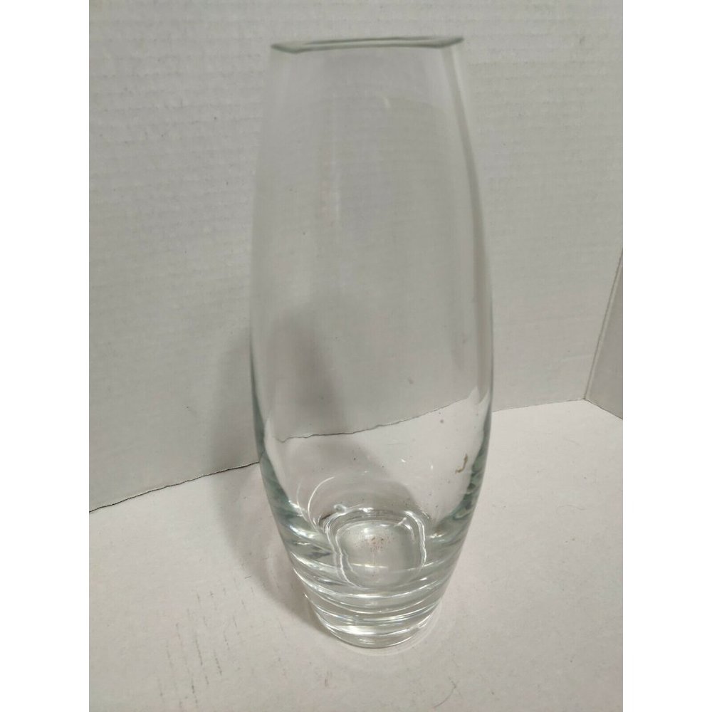 Mouth Blown Vase  Made in Romania Clear 10" Tall